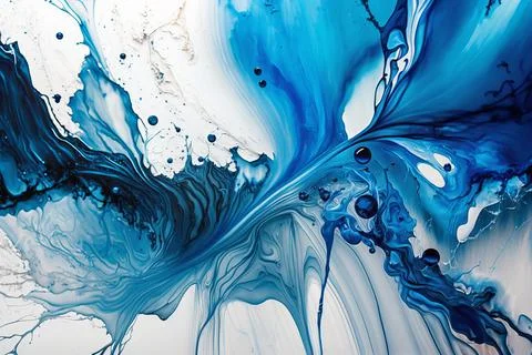 Marble texture blue splash colorful liquid Abstract color background Stock Illustration