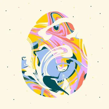 Marble texture Egg card. Happy Easter symbol Illustrazione stock