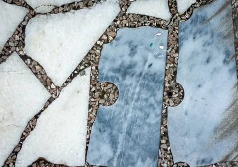 Marble texture – floor with multi-colored stone slabs background Stock Photos