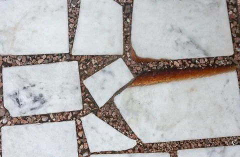 Marble texture – floor with multi-colored stone slabs background Stock Photos