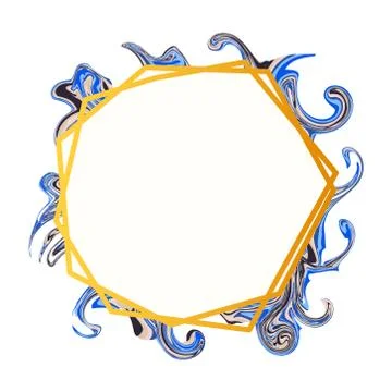 Marble texture gold frame and copy space Illustrazione stock