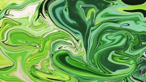 The marble texture is liquid green, white, yellow and black. Stock Illustration