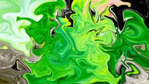 The marble texture is liquid green, yellow and black. Stock Illustration