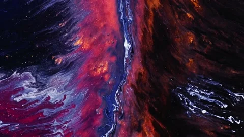 Marble texture. red ink flows into blue and black Stock Footage 143357823