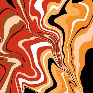 Marble Texture in red, orange, black and white colors. Abstract vector image. Illustrazione stock