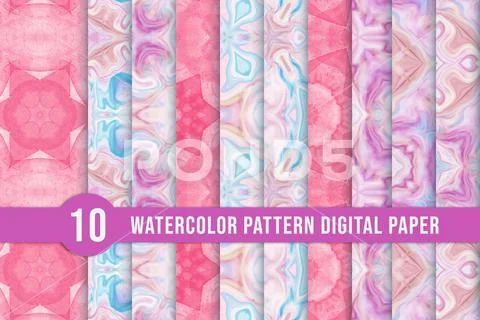 Marble texture seamless pattern set with multicolor shade. Collection of colo PSD Template