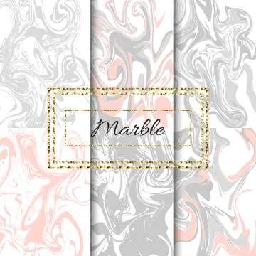 Marble texture vector set. Hand drawn ink marble Illustrazione stock
