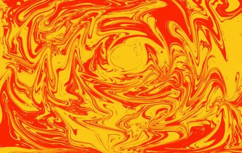 The marble texture is yellow and orange liquid. Stock Illustration