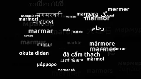 Marble Translated in 55 Worldwide Languages Endless Looping 3d Zooming Wordcl Stock Footage 145200678