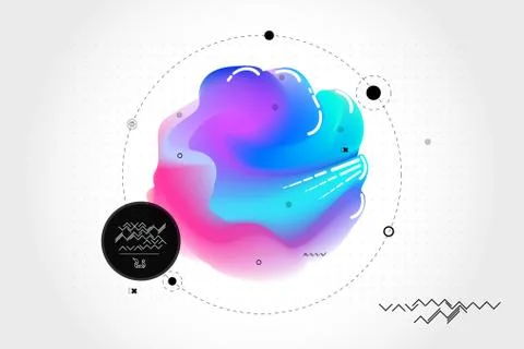 Marble trendy illustration backgrounds, placards with abstract liquid bubbles Stock Illustration