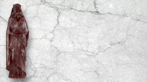 Marble Virgin Mary (Loop + Alpha Matte) Video stock 334630