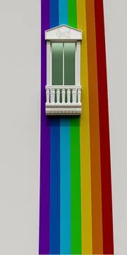 Marble window on wall Stock Illustration