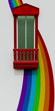 Marble window on wall Stock Illustration