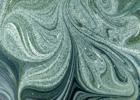Marbled abstract background with golden sequins. Liquid marble ink pattern. Stockillustratie