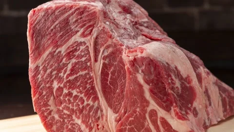 Marbled Beef Steak Close-up 4k Vídeo Stock 336896286