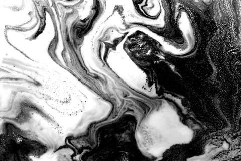 Marbled black and white pattern. Abstract monochrome background Stock Illustration
