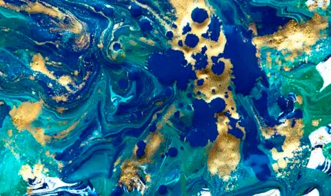 Marbled blue abstract background. Liquid marble pattern. Marbling acrylic Stock Illustration