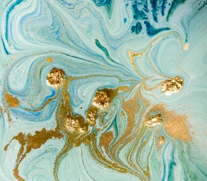 Marbled blue abstract background. Liquid marble pattern Stock Illustration