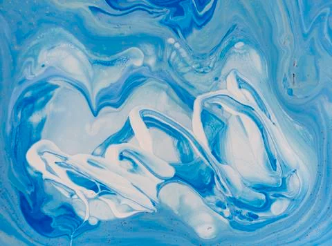 Marbled blue abstract background. Liquid marble pattern Stock Illustration