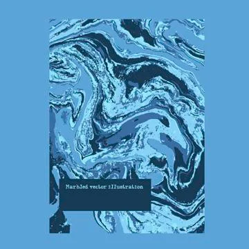 Marbled blue abstract background. Liquid marble pattern. Vector fluid texture Stock Illustration