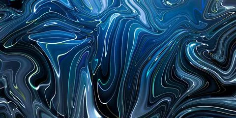Marbled blue abstract background. Liquid marble pattern. Stock Illustration