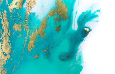 Marbled blue abstract wave background in ocean style. Artwork illustration with Stock Illustration