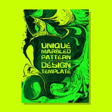 Marbled green abstract background. Liquid marble pattern. Vector fluid texture Illustrazione stock