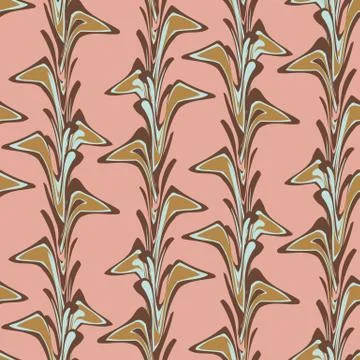 Marbled paper seamless vector pattern on pink Illustrazione stock