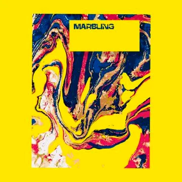 Marbled yellow abstract background. Liquid marble pattern. Vector fluid texture. 스톡 일러스트