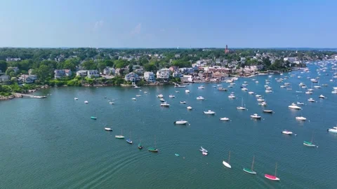 Marblehead Harbor aerial view, Marblehead, Massachusetts, USA Stock Footage 270967672