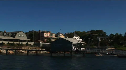 Marblehead Harbor on boat Stock Footage 888778