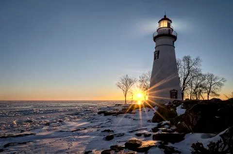 Marblehead Lighthouse Sunrise Stock Photos