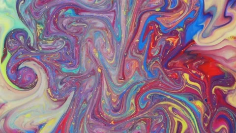 Marbleized pattern fluid ink abstract background. Mixing paints Stock-Footage 133343465