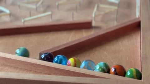 Marbles Landing Corner Angle Normal Speed Stock Footage 300736240