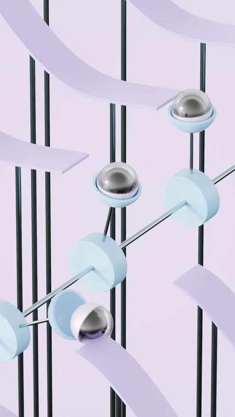 Marbles Path 3D loop animation Stock Footage 300188748