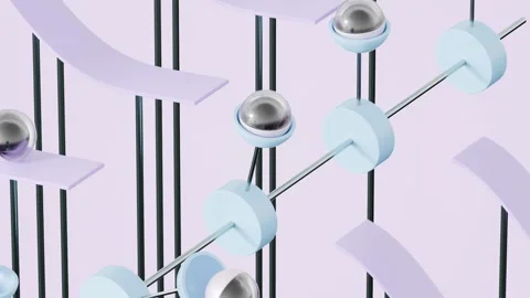 Marbles Path 3D loop animation Stock Footage 300188820