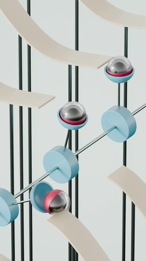 Marbles Path 3D loop animation Stock Footage 300189120