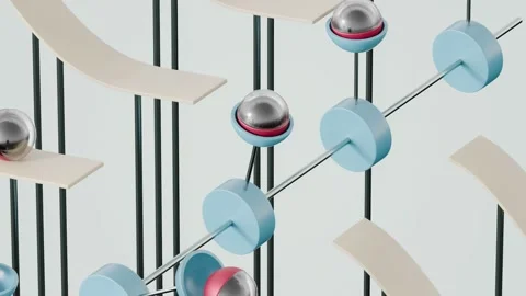 Marbles Path 3D loop animation Stock Footage 300189204