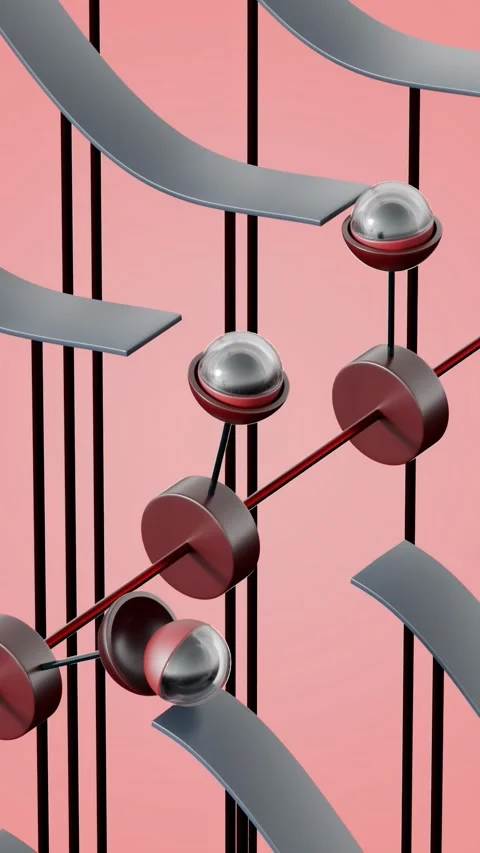 Marbles Path 3D loop animation Stock Footage 300189962