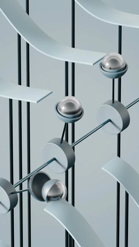 Marbles Path 3D loop animation Stock Footage 300190187