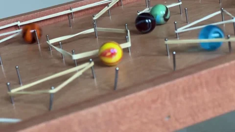 Marbles Racing dramatic close-up slo-mo Stock Footage 300734714