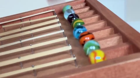Marbles Racing launch close-up slo-mo Stock Footage 300734998