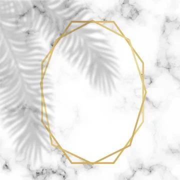 Marbling background with Geometric Luxury Frames and shadow overlay tropica.. Stock-Illustration