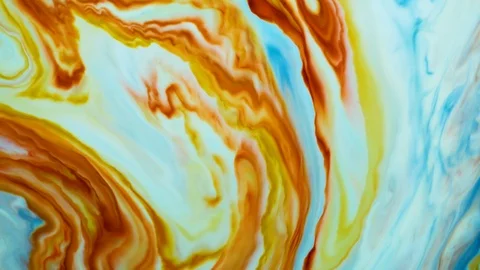 Marbling, multi-colored swirled, stone-like patterns. Ink bloom, paint explosion Stock Footage 126589144
