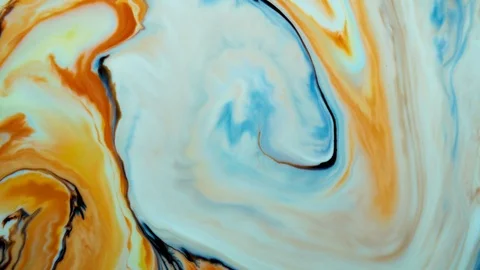 Marbling, multi-colored swirled, stone-like patterns. Ink bloom, paint explosion Stock Footage 126592728