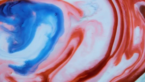 Marbling, multi-colored swirled, stone-like patterns. Ink bloom, paint explosion Stock Footage 126671157