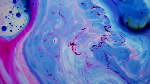 Marbling, multi-colored swirled, stone-like patterns. Ink bloom, paint explosion Stock Footage 131105384