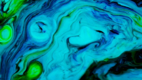 Marbling, multi-colored swirled, stone-like patterns. Ink bloom, paint explosion Stock Footage 149287194