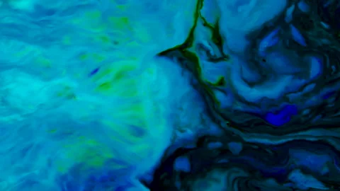 Marbling, multi-colored swirled, stone-like patterns. Ink bloom, paint explosion Stock Footage 149289131