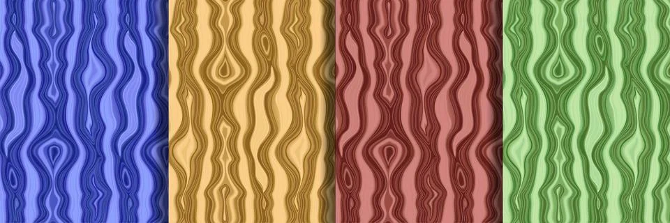 Marbling Seamless Patterns set for textile prints Stock Illustration